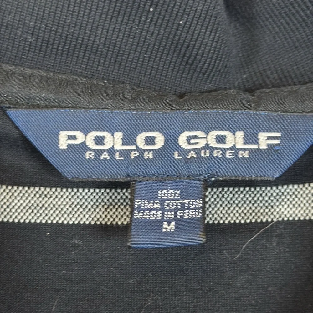 Polo Golf Ralph Lauren Black Stripe Polo Shirt Size Med EUC #2711